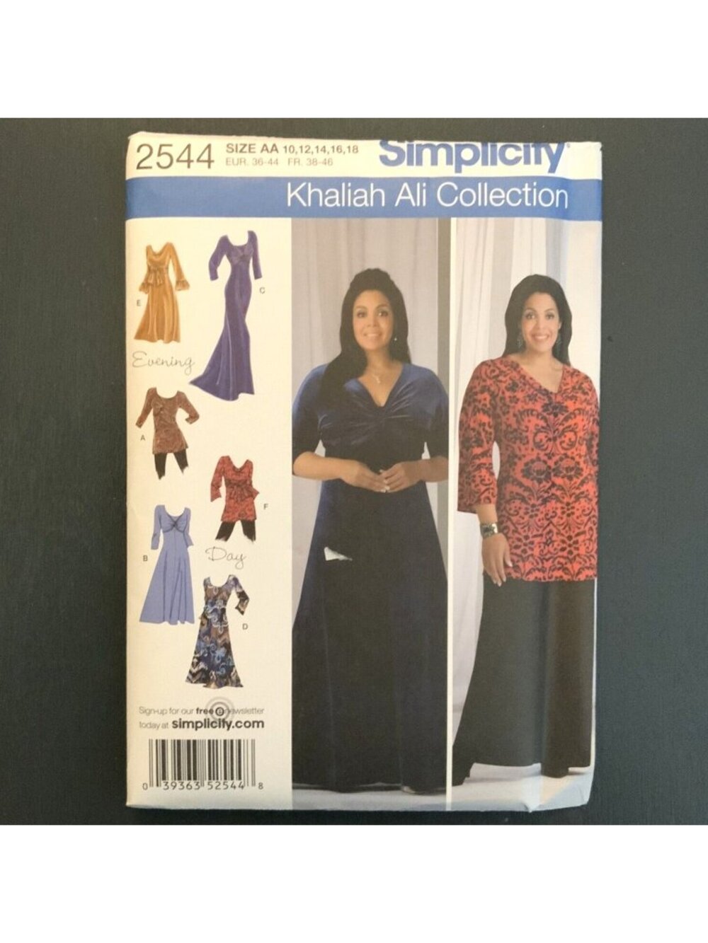 Simplicity 2544 Khaliah Ali Misses Knit Dress & Tunic Sewing Pattern Sizes 10-18